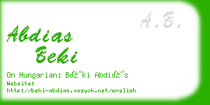 abdias beki business card